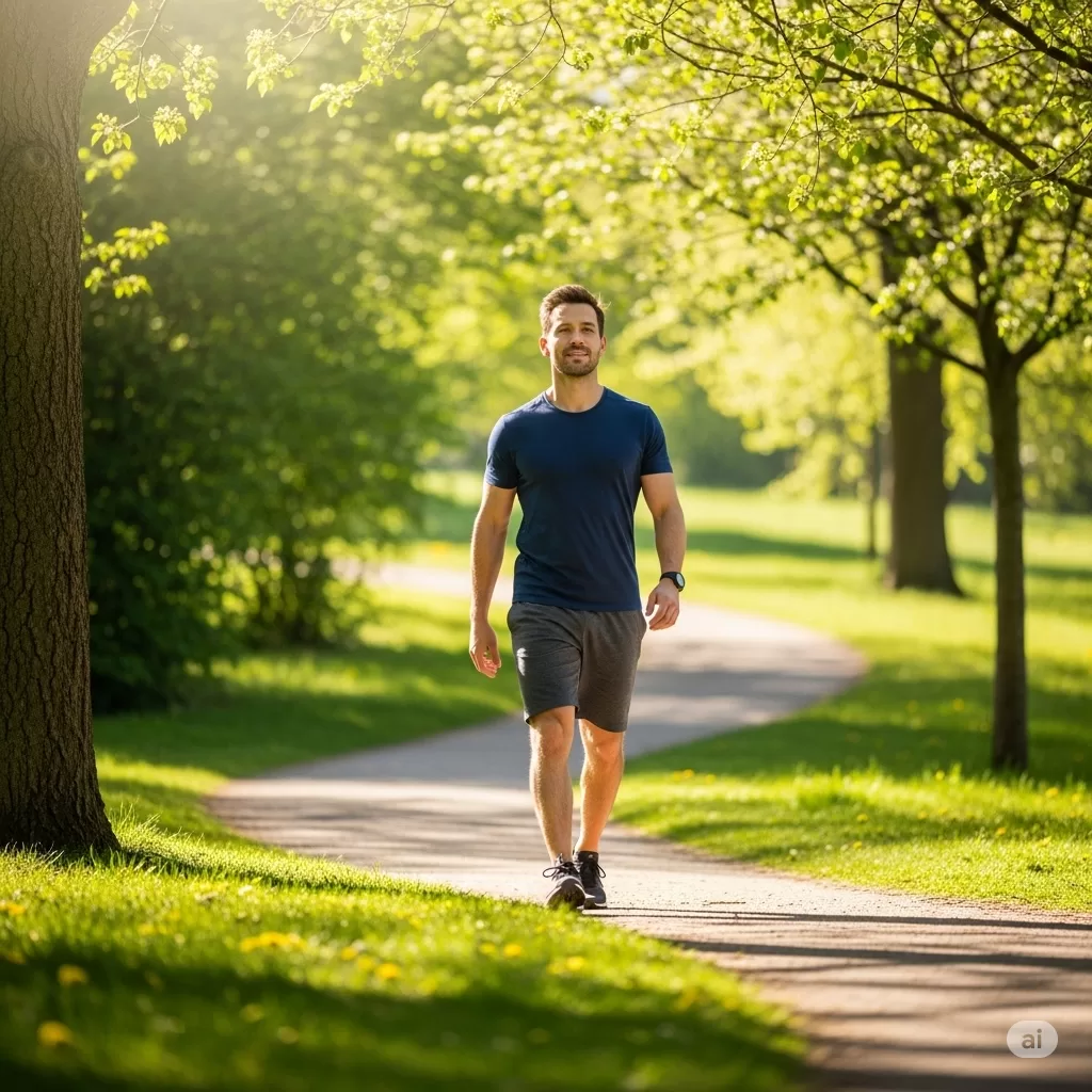 Homem Caminhando ao ar Livre.
