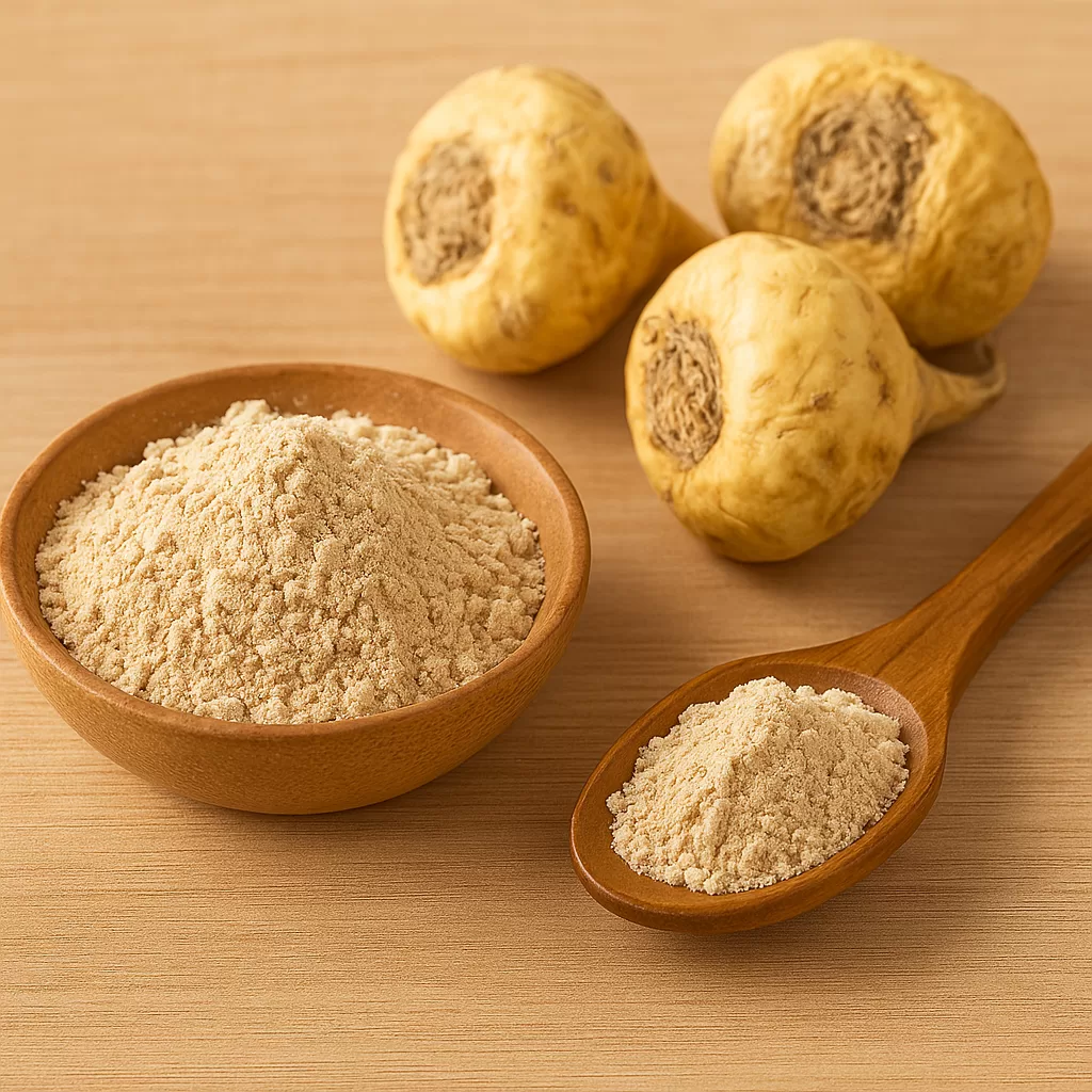 Maca Peruana: imagem da maca peruana em pó.