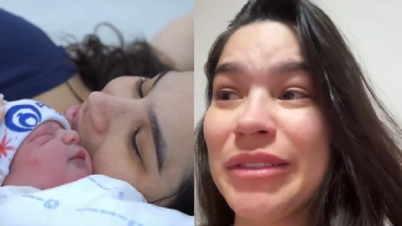 Raíssa Barbosa chora com reação do pai do filho.