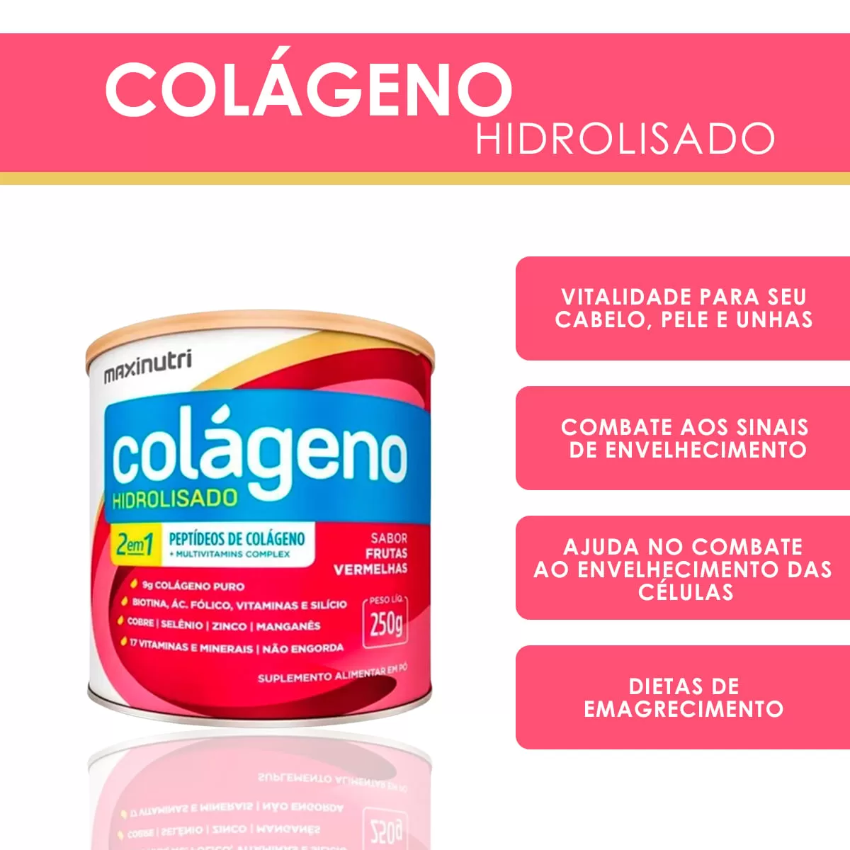Colágeno Hidrolisado Maxinutri 2 em 1