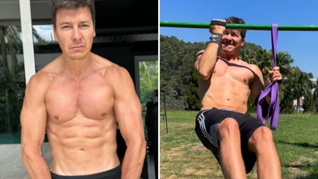 Rodrigo Faro treinando calistenia