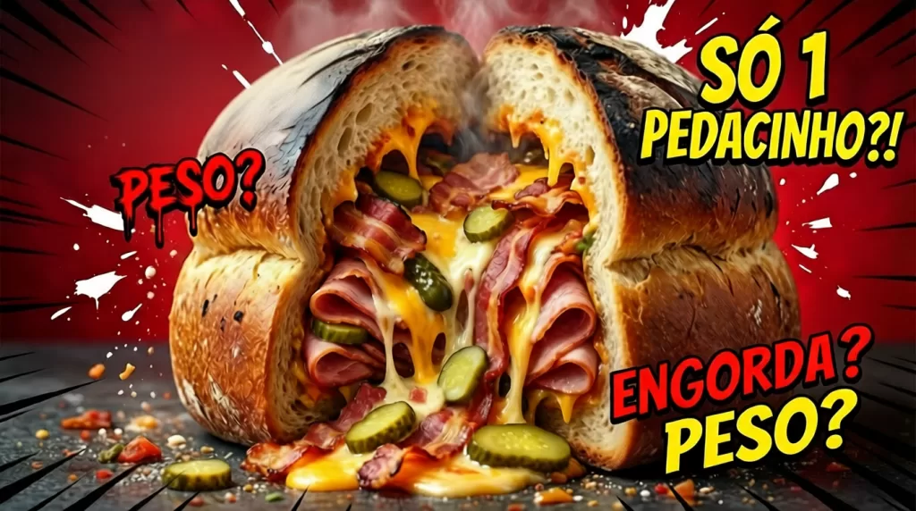 foto capa sobre pão recheado e aumento de peso