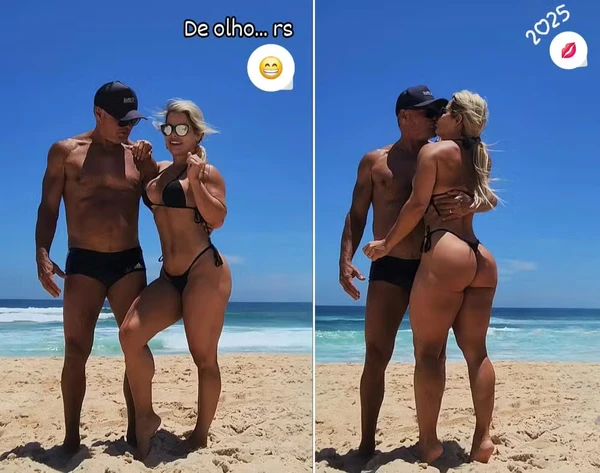 cristianne-rodriguez e Kadu Moliterno: Foto na praia
