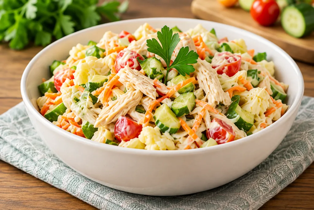 Salada Cremosa de Frango com Legumes